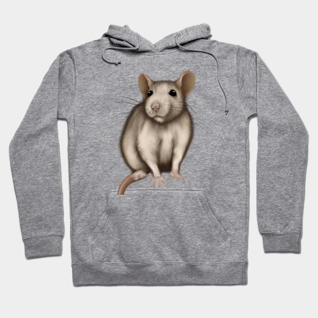 Cute Rat Drawing Hoodie by Play Zoo